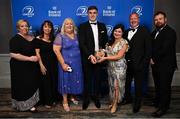 28 May 2023; Garry Ringrose with his BDO Supporters Player of the Year award, with members of the Official Leinster Supporters Club at the Leinster Rugby Awards Ball, which took place at the Clayton Hotel Burlington Road in Dublin, was a celebration of the 2022/23 Leinster Rugby season. Photo by Ramsey Cardy/Sportsfile