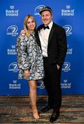 28 May 2023; James Tracy, with his wife Ashley, at the Leinster Rugby Awards Ball, which took place at the Clayton Hotel Burlington Road in Dublin, was a celebration of the 2022/23 Leinster Rugby season. Photo by Ramsey Cardy/Sportsfile