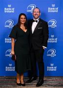 28 May 2023; On arrival at the Leinster Rugby Awards Ball is Darren Hickey and Rachel Newton. The Leinster Rugby Awards Ball, which took place at the Clayton Hotel Burlington Road in Dublin, was a celebration of the 2022/23 Leinster Rugby. Photo by Harry Murphy/Sportsfile