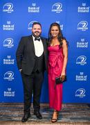 28 May 2023; On arrival at the Leinster Rugby Awards Ball is Eimear Corri and Eddie Fallon. The Leinster Rugby Awards Ball, which took place at the Clayton Hotel Burlington Road in Dublin, was a celebration of the 2022/23 Leinster Rugby season. Photo by Harry Murphy/Sportsfile
