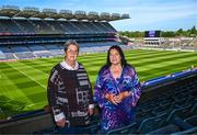 29 May 2023; Pictured at the launch of the 2023 TG4 All-Ireland Ladies Football Championships at Croke Park is the captains of the 1974 All-Ireland Senior Final teams Kitty Ryan-Savage of Tipperary and Agnes Gorman of Offaly. The very first All-Ireland Ladies Senior Football Final, between winners Tipperary and opponents Offaly, was played in Durrow in 1974, while the 2023 decider at Croke Park on Sunday August 13 will mark the LGFA’s 50th All-Ireland Senior Final. The 2023 TG4 All-Ireland Ladies Football Championships get underway on the weekend of June 10/11, with the opening round of Intermediate Fixtures. All games in the 2023 TG4 All-Ireland Championships will be available live to viewers, either on TG4 or via the LGFA’s live-streaming portal: https://bit.ly/3oktfD5 #ProperFan. Photo by Harry Murphy/Sportsfile