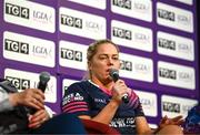 29 May 2023; Pictured at the launch of the 2023 TG4 All-Ireland Ladies Football Championships at Croke Park is Monica McGuirk of Meath. The very first All-Ireland Ladies Senior Football Final, between winners Tipperary and opponents Offaly, was played in Durrow in 1974, while the 2023 decider at Croke Park on Sunday August 13 will mark the LGFA’s 50th All-Ireland Senior Final. The 2023 TG4 All-Ireland Ladies Football Championships get underway on the weekend of June 10/11, with the opening round of Intermediate Fixtures. All games in the 2023 TG4 All-Ireland Championships will be available live to viewers, either on TG4 or via the LGFA’s live-streaming portal: https://bit.ly/3oktfD5 #ProperFan. Photo by Harry Murphy/Sportsfile