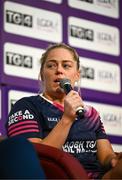 29 May 2023; Pictured at the launch of the 2023 TG4 All-Ireland Ladies Football Championships at Croke Park is Monica McGuirk of Meath. The very first All-Ireland Ladies Senior Football Final, between winners Tipperary and opponents Offaly, was played in Durrow in 1974, while the 2023 decider at Croke Park on Sunday August 13 will mark the LGFA’s 50th All-Ireland Senior Final. The 2023 TG4 All-Ireland Ladies Football Championships get underway on the weekend of June 10/11, with the opening round of Intermediate Fixtures. All games in the 2023 TG4 All-Ireland Championships will be available live to viewers, either on TG4 or via the LGFA’s live-streaming portal: https://bit.ly/3oktfD5 #ProperFan. Photo by Harry Murphy/Sportsfile