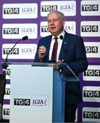 29 May 2023; Pictured at the launch of the 2023 TG4 All-Ireland Ladies Football Championships at Croke Park is Ard Stiúrthóir TG4 Alan Esslemont. The very first All-Ireland Ladies Senior Football Final, between winners Tipperary and opponents Offaly, was played in Durrow in 1974, while the 2023 decider at Croke Park on Sunday August 13 will mark the LGFA’s 50th All-Ireland Senior Final. The 2023 TG4 All-Ireland Ladies Football Championships get underway on the weekend of June 10/11, with the opening round of Intermediate Fixtures. All games in the 2023 TG4 All-Ireland Championships will be available live to viewers, either on TG4 or via the LGFA’s live-streaming portal: https://bit.ly/3oktfD5 #ProperFan. Photo by Harry Murphy/Sportsfile