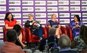 29 May 2023; Pictured at the launch of the 2023 TG4 All-Ireland Ladies Football Championships at Croke Park are, from left, Máire Ní Bhraonáin of TG4, Kitty Ryan-Savage of Tipperary, Monica McGuirk of Meath and Agnes Gorman of Offaly. The very first All-Ireland Ladies Senior Football Final, between winners Tipperary and opponents Offaly, was played in Durrow in 1974, while the 2023 decider at Croke Park on Sunday August 13 will mark the LGFA’s 50th All-Ireland Senior Final. The 2023 TG4 All-Ireland Ladies Football Championships get underway on the weekend of June 10/11, with the opening round of Intermediate Fixtures. All games in the 2023 TG4 All-Ireland Championships will be available live to viewers, either on TG4 or via the LGFA’s live-streaming portal: https://bit.ly/3oktfD5 #ProperFan. Photo by Harry Murphy/Sportsfile