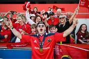 29 May 2023; Craig Casey celebrates with supporters during the Munster Rugby homecoming as URC Champions at Thomond Park in Limerick. Photo by David Fitzgerald/Sportsfile