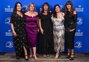 28 May 2023; On arrival at the Leinster Rugby Awards Ball are, Antoinette O’Brien, Trudie Mulhall, Audrey Hevey Bebhinn Dunne and Sharon Woods. The Leinster Rugby Awards Ball, which took place at the Clayton Hotel Burlington Road in Dublin, was a celebration of the 2022/23 Leinster Rugby season. Photo by Harry Murphy/Sportsfile