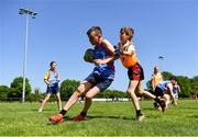 30 May 2023; Adrian Boyd of Ballapousta National School during the Leinster Rugby kids blitz at Ardee RFC in Louth. Photo by Tyler Miller/Sportsfile