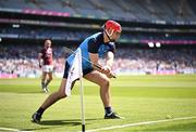 28 May 2023; Paddy Smyth of Dublin takes a sideline cut during the Leinster GAA Hurling Senior Championship Round 5 match between Dublin and Galway at Croke Park in Dublin. Photo by Ramsey Cardy/Sportsfile