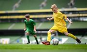 31 May 2023; Eoin Hirrell of Scoil Íosagáin, Buncrana, Donegal, in the Special Schools Cup during the FAI Primary School 5s National Finals at the Aviva Stadium in Dublin. Photo by Stephen McCarthy/Sportsfile