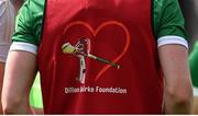 21 May 2023; A Dillon Quirke Foundation training bib which was worn by players from both sides in the warm-up before the Munster GAA Hurling Senior Championship Round 4 match between Tipperary and Limerick at FBD Semple Stadium in Thurles, Tipperary. Photo by Brendan Moran/Sportsfile