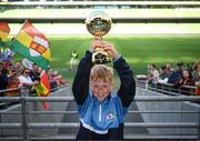 31 May 2023; Páidí Connolly of St Joseph’s NS, Hacketstown, Carlow, with the ‘A’ Cup, for mixed small sized schools, player of the tournament award at the FAI Primary School 5s National Finals in the Aviva Stadium, Dublin. Photo by Stephen McCarthy/Sportsfile