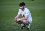 31 May 2023; Tadhg Donlan of Kildare after his side's defeat in the 2023 Electric Ireland Leinster GAA Football Minor Championship Final match between Dublin and Kildare at Laois Hire O'Moore Park in Portlaoise, Laois. Photo by Stephen Marken/Sportsfile