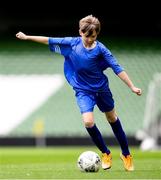 31 May 2023; Lennon O’Brien of Scoil Eoin, Crumlin, Dublin, during the Special Schools Cup at the FAI Primary School 5s National Finals in the Aviva Stadium, Dublin. Photo by Stephen McCarthy/Sportsfile