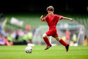 31 May 2023; Thomas Keenan of St Anne’s School, Ennis, Clare, during the Special Schools Cup at the FAI Primary School 5s National Finals in the Aviva Stadium, Dublin. Photo by Stephen McCarthy/Sportsfile