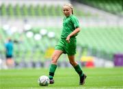 31 May 2023; Clara Ní Ghloinn of Gaelscoil Mhic Amhlaigh, Galway, during the ‘C’ Girls Cup, for large sized schools, at the FAI Primary School 5s National Finals in the Aviva Stadium, Dublin. Photo by Stephen McCarthy/Sportsfile