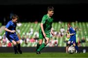 31 May 2023; Chris Dillon of St John the Apostle, Knocknacarra, Galway, during the ‘B’ Cup, for mixed medium sized schools, at the FAI Primary School 5s National Finals in the Aviva Stadium, Dublin. Photo by Stephen McCarthy/Sportsfile
