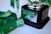31 May 2023; A detailed view of a winners cup during the FAI Primary School 5s National Finals at the Aviva Stadium in Dublin. Photo by Stephen McCarthy/Sportsfile