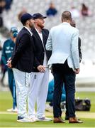 1 June 2023; Captains Ben Stokes of England and Andrew Balbirnie of Ireland before day one of the Test Match between England and Ireland at Lords Cricket Ground in London, England. Photo by Matt Impey/Sportsfile