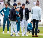 1 June 2023; Captains Ben Stokes of England and Andrew Balbirnie of Ireland before day one of the Test Match between England and Ireland at Lords Cricket Ground in London, England. Photo by Matt Impey/Sportsfile