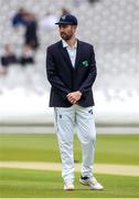 1 June 2023; Ireland captain Andrew Balbirnie before day one of the Test Match between England and Ireland at Lords Cricket Ground in London, England. Photo by Matt Impey/Sportsfile