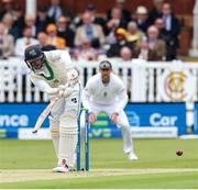 1 June 2023; James McCollum of Ireland in action during day one of the Test Match between England and Ireland at Lords Cricket Ground in London, England. Photo by Matt Impey/Sportsfile