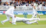 1 June 2023; Andrew Balbirnie of Ireland is caught by Zack Crawley of England during day one of the Test Match between England and Ireland at Lords Cricket Ground in London, England. Photo by Matt Impey/Sportsfile