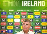 1 June 2023; Manager Stephen Kenny during a Republic of Ireland squad announcement media conference at FAI Headquarters in Dublin. Photo by Stephen McCarthy/Sportsfile