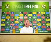 1 June 2023; Manager Stephen Kenny during a Republic of Ireland squad announcement media conference at FAI Headquarters in Dublin. Photo by Stephen McCarthy/Sportsfile