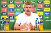 1 June 2023; Manager Stephen Kenny during a Republic of Ireland squad announcement media conference at FAI Headquarters in Dublin. Photo by Stephen McCarthy/Sportsfile