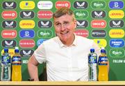 1 June 2023; Manager Stephen Kenny during a Republic of Ireland squad announcement media conference at FAI Headquarters in Dublin. Photo by Stephen McCarthy/Sportsfile