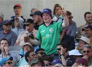1 June 2023; An Ireland fan in the crowd during day one of the Test Match between England and Ireland at Lords Cricket Ground in London, England. Photo by Matt Impey/Sportsfile
