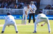 1 June 2023; Mark Adair of Ireland bowling during day one of the Test Match between England and Ireland at Lords Cricket Ground in London, England. Photo by Matt Impey/Sportsfile