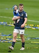 20 May 2023; uke McGrath of Leinster and his son Bobby after the Heineken Champions Cup Final match between Leinster and La Rochelle at Aviva Stadium in Dublin. Photo by Brendan Moran/Sportsfile