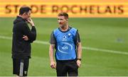 20 May 2023; La Rochelle forwards coach Donnacha Ryan, left, and contact skills coach and assistant strength and conditioning coach Sean Dougall after the Heineken Champions Cup Final match between Leinster and La Rochelle at Aviva Stadium in Dublin. Photo by Brendan Moran/Sportsfile