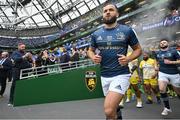 20 May 2023; Jamison Gibson-Park of Leinster runs onto the pitch before the Heineken Champions Cup Final match between Leinster and La Rochelle at Aviva Stadium in Dublin. Photo by Brendan Moran/Sportsfile