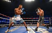 27 May 2023; Nick Ball, right, in action against Ludumo Lamati during their WBC Silver Featherweight bout at the SSE Arena in Belfast. Photo by Ramsey Cardy/Sportsfile