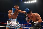 27 May 2023; Nick Ball, right, in action against Ludumo Lamati during their WBC Silver Featherweight bout at the SSE Arena in Belfast. Photo by Ramsey Cardy/Sportsfile