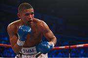 27 May 2023; Ludumo Lamati during his WBC Silver Featherweight bout against Nick Ball at the SSE Arena in Belfast. Photo by Ramsey Cardy/Sportsfile