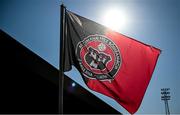 2 June 2023; A general view of Bohemians flag before the SSE Airtricity Men's Premier Division match between Bohemians and Sligo Rovers at Dalymount Park in Dublin. Photo by Sam Barnes/Sportsfile