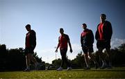 2 June 2023; St Patrick's Athletic players walk the pitch before the SSE Airtricity Men's Premier Division match between UCD and St Patrick's Athletic at UCD Bowl in Dublin. Photo by Harry Murphy/Sportsfile