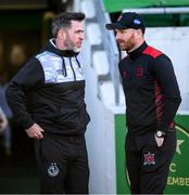 2 June 2023; Shamrock Rovers manager Stephen Bradley and Dundalk head coach Stephen O'Donnell before the SSE Airtricity Men's Premier Division match between Shamrock Rovers and Dundalk at Tallaght Stadium in Dublin. Photo by Stephen McCarthy/Sportsfile