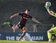 2 June 2023; James Clarke of Bohemians scores his side's first goal despite the efforts of Sligo Rovers goalkeeper Luke McNicholas and Lukas Browning of Sligo Rovers during the SSE Airtricity Men's Premier Division match between Bohemians and Sligo Rovers at Dalymount Park in Dublin. Photo by Sam Barnes/Sportsfile