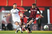2 June 2023; David Cawley of Sligo Rovers in action against Adam McDonnell of Bohemians during the SSE Airtricity Men's Premier Division match between Bohemians and Sligo Rovers at Dalymount Park in Dublin. Photo by Sam Barnes/Sportsfile