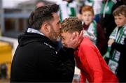 2 June 2023; Shamrock Rovers manager Stephen Bradley celebrates with his son Josh after the SSE Airtricity Men's Premier Division match between Shamrock Rovers and Dundalk at Tallaght Stadium in Dublin. Photo by Stephen McCarthy/Sportsfile