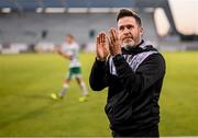 2 June 2023; Shamrock Rovers manager Stephen Bradley acknowledges the supporters after the SSE Airtricity Men's Premier Division match between Shamrock Rovers and Dundalk at Tallaght Stadium in Dublin. Photo by Stephen McCarthy/Sportsfile