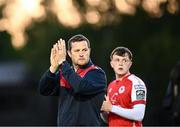 2 June 2023; St Patrick's Athletic manager Jon Daly after his side's victory in during the SSE Airtricity Men's Premier Division match between UCD and St Patrick's Athletic at UCD Bowl in Dublin. Photo by Harry Murphy/Sportsfile