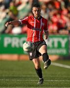 2 June 2023; Michael Duffy of Derry City during the SSE Airtricity Men's Premier Division match between Derry City and Shelbourne at The Ryan McBride Brandywell Stadium in Derry. Photo by Brendan Moran/Sportsfile