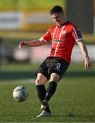 2 June 2023; Ciarán Coll of Derry City during the SSE Airtricity Men's Premier Division match between Derry City and Shelbourne at The Ryan McBride Brandywell Stadium in Derry. Photo by Brendan Moran/Sportsfile