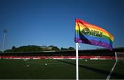 2 June 2023; A general view of a corner flag at the Ryan McBride Brandywell Stadium in Derry before the SSE Airtricity Men's Premier Division match between Derry City and Shelbourne. Photo by Brendan Moran/Sportsfile